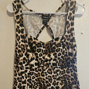 Torrid Leopard Print Sweetheart Neckline Sleeveless Peplum Plus Size 1X